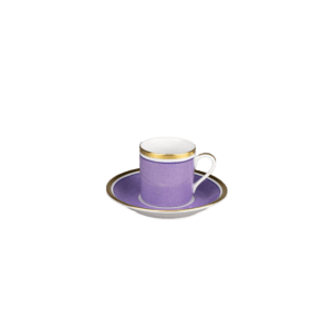 Tazza da espresso con piattino lilla/oro