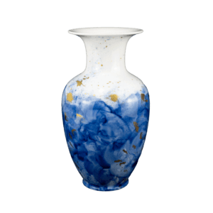 Vaso da 23 cm in edizione limitata, dipinto a mano con oro e cobalto