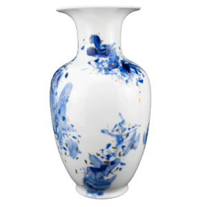 Vaso da 34 cm in edizione limitata, dipinto a mano con oro e cobalto