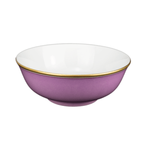 Bowl 24.5 cm, color purple with gold rim