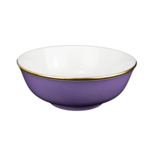 Bowl 24.5 cm, color lilac with gold rim