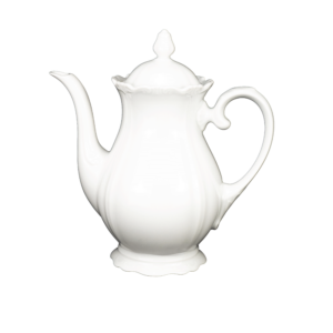 Kaffeekanne 1,75 l, Form Barock, glasiert, weiß