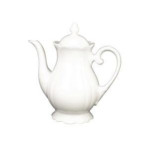 Kaffeekanne 1,3 l, Form Barock, glasiert, weiß