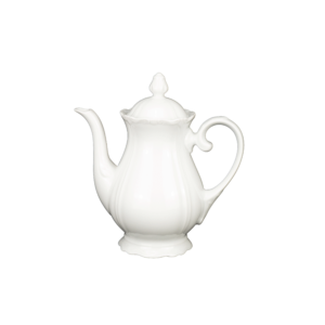 Kaffeekanne 0,9 l, Form Barock, glasiert, weiß