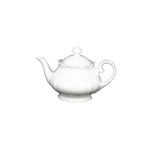 Teekanne 0,6 l, Form Barock, glasiert, weiß