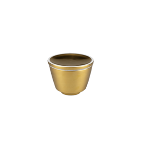 Zuckerdose mit Deckel, handbemalt Vollgold