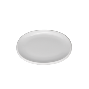 Plateau ovale plat 20 cm, émaillé, blanc